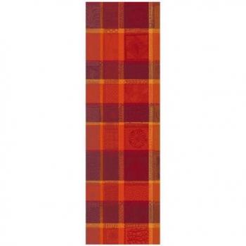 Chemin de table en coton Garnier-Thiebaut Rouge Ketchup 50x180 cm
