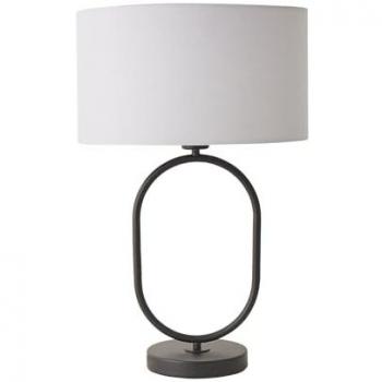 Antonia Drum Lamp with LED – Matte Black Oval