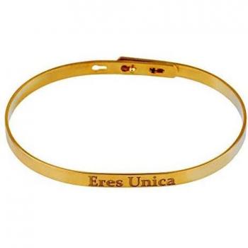 Brazalete de Acero Bañado en Oro 18 Kt