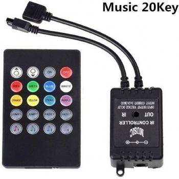 DC12V RGB LED Controller with Music Function and IR Remote