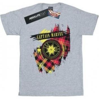 T-shirt homme Captain Marvel motif tartan