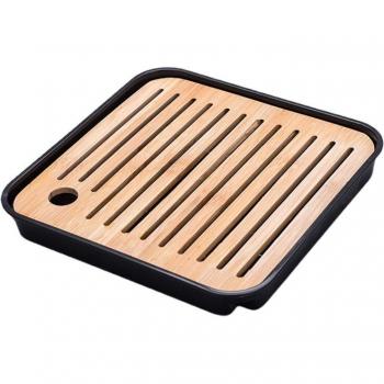 Square Shape Soak Tea Tray with Water Drain