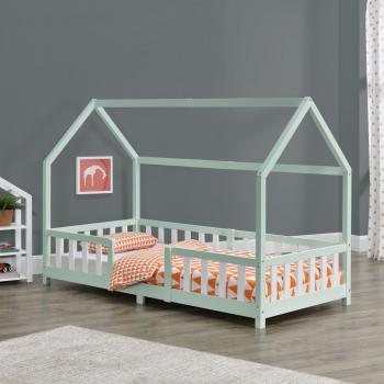 Letto a Casetta Sisimiut 90x200 cm Menta e Bianco