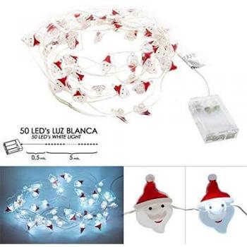 Luces de Navidad a Pilas 50 Leds con Papá Noel