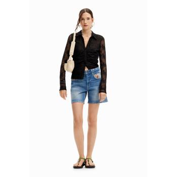Bordado Denim Mujer Desigual Short Azul