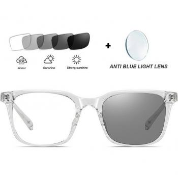 Unisex Photochromic Blue Light Blocking Glasses TR-90 Square