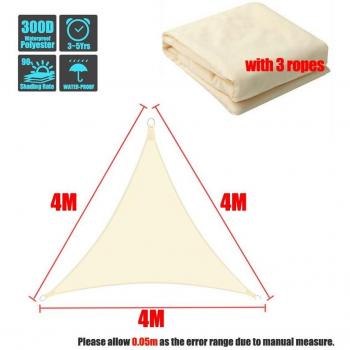 Beige 300D Outdoor Triangle Shade Sail Canopy
