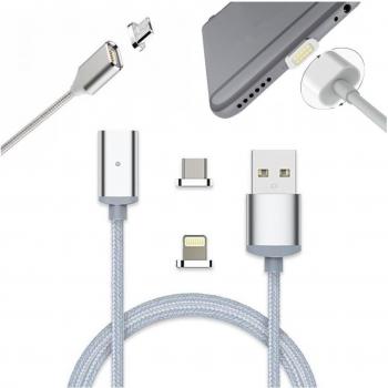 Câble de Charge Magnétique en Nylon pour Appareils Android et iOS