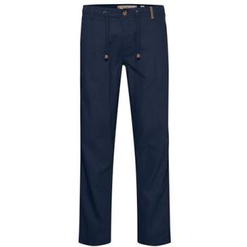 Herren-Leinenhose INDICODE IDIves – 55% Leinen / 45% Baumwolle, Größe L, Blau (Night Sky)