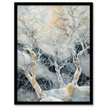 Glacial Tree Scene Canvas – 12” W by 16” H, White Matte