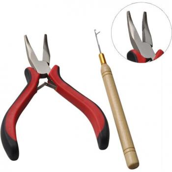 Extensión Capilar Pro: Alicate, Abridor y Aguja de Gancho de Tracción