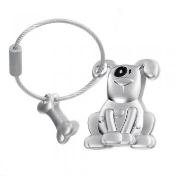 Hund mit Knochen Schlüsselanhänger