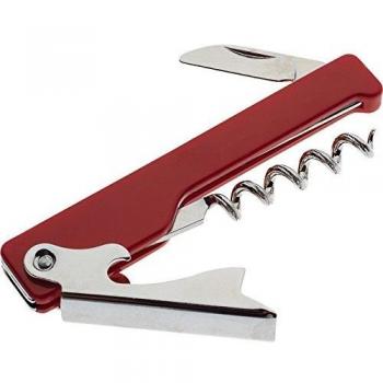 Sacacorchos de Camarero con Navaja Iris 2344, Acero Inoxidable, Rojo