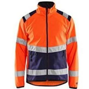 Blakläder Softshell-Jacke, Warnschutz, orange/marineblau, Unisex 2XL