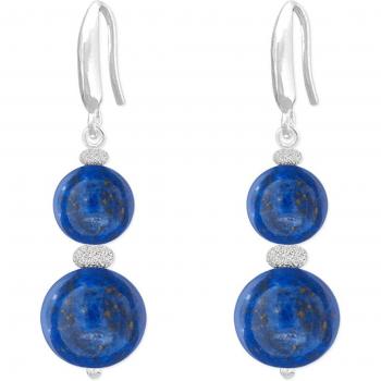 Silver Lapis Elegance Ear Hooks