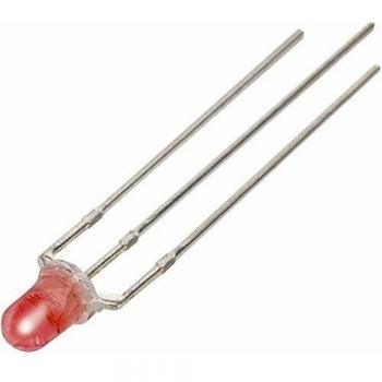 LED cablato 3 mm rosso e bianco 1870 mcd