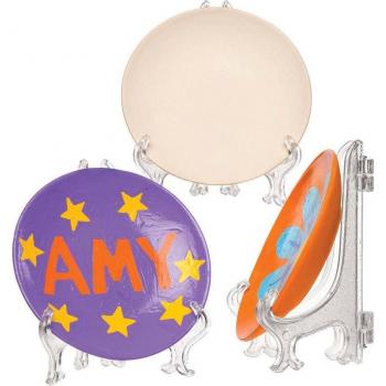 Paint‑Your‑Own VE Mini Plates & Stands – 4 Piece Kit