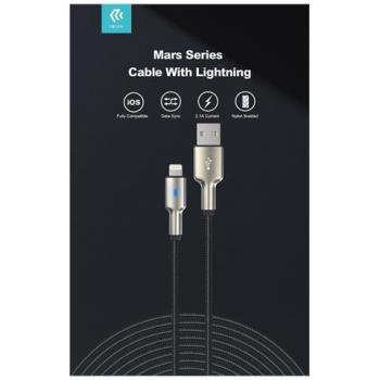 Cavo Usb A a Lightning Ec417 1,5 m Intrecciato Nero Argento