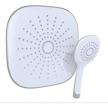 Douche Carrée White + Douchette Picots anti-calcaire