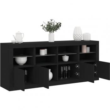LED Light Sideboard Black 163x37x67 cm vidaXL