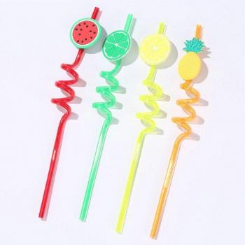 Pajitas de Playa de PVC con Estampado de Frutas