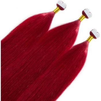 Echthaar Tape Extension Rot – Premium 40 cm #0/44