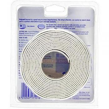 Polycell PLCSSBKWH41 Sealant Strip Kitchen / Bathroom White 41mm