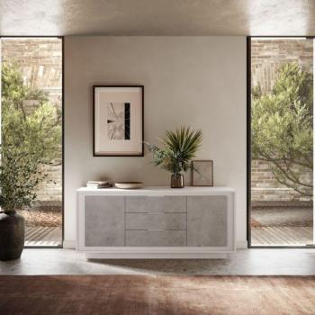 Madia 2-ante 3-cassetti Design Beton