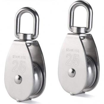 Rodillo de Polea Simple 25mm, Acero Inoxidable 304 – 2 unidades