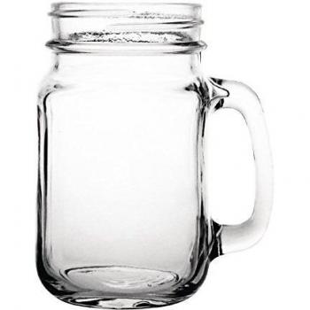 12x Olympia Handled Jam Jar Glasses 16oz