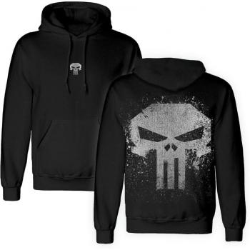 Heroes Inc. Punisher‑Hoodie mit metallischem Schädel – L