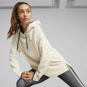 Puma Damen Fleecejacke Logo Love Écru Regular Fit S