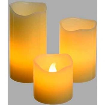 Cire Lumineuse Trio 5 cm – Effet Flamme Ivoire