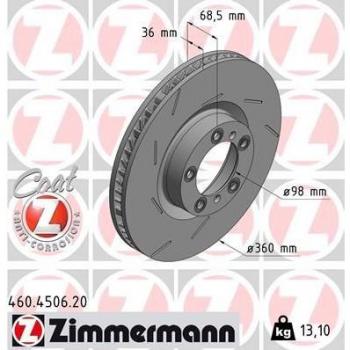 Disque de frein ZIMMERMANN 460.4506.20 Carbone premium 36 mm d’écart