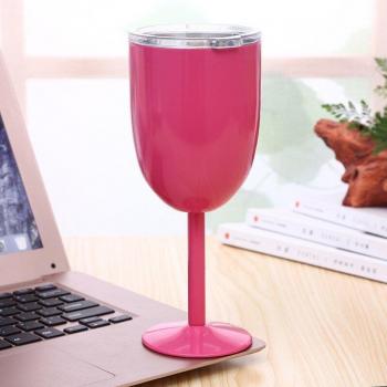 10oz 304 Stainless Steel Insulated Wine Glass with Lid