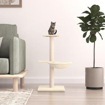 VidaXL Kratzbaum für Katzen mit 72 cm Höhe und Sisal-Kratzsäulen in Creme