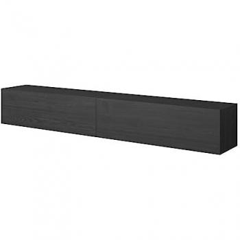 Meuble TV Bisira 200 cm Frêne Noir