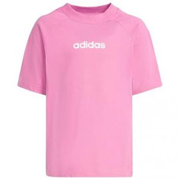 Camiseta Adidas con Logo Rosa para Niñas