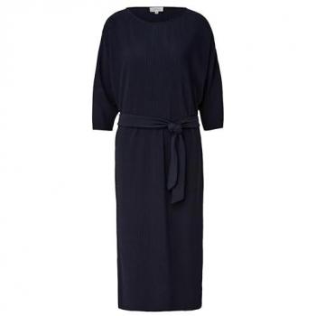 S.Oliver Damen A-Linien Minikleid mit Plisseefalten in Blau, Größe 34
