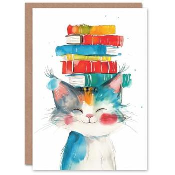 Kids Birthday Cat & Kitten Card – Bright Watercolour Theme