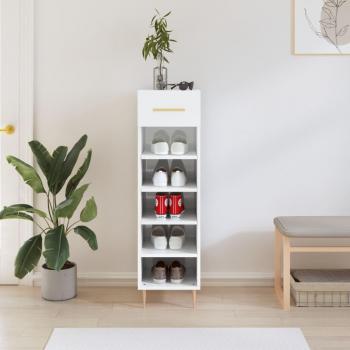 VidaXL High Gloss White Shoe Cabinet 30x35x105 cm Engineered Wood