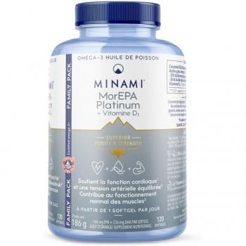 MorEpa Platinum + Vitamine D3 Minami – 120 capsules douces