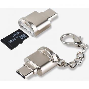 Adaptateur Micro USB 3.1 vers Type-C avec lecteur TF/SD
