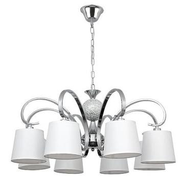 Lámpara Concordia 8xe14 Cromo Pantalla Blanca 50-70x78d