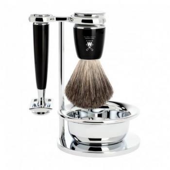 Set di Rasatura Mühle RYTMO con Pennello in Pelo di Visone