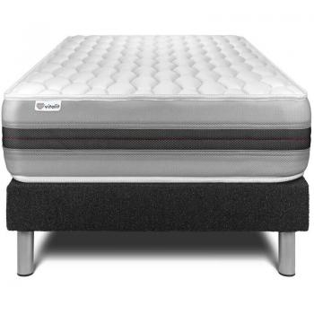 Set de Descanso Vitalit: Somier + Muelles y Visco 120x190 (Negro)