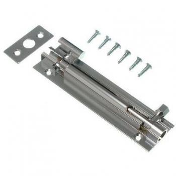 Pack of 50 Chrome Door Barrel Slide Bolts with Cranked Offset and Screws
