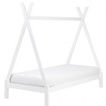 Kids' Pine Wood Teepee Bed – Single Frame, White