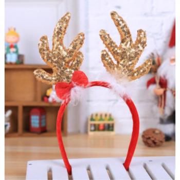 Gold Sequin Antler Hairband