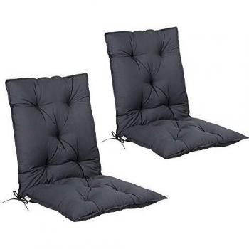 DETEX® Polsterkissen 2er Set Anthrazit 116x57x7cm Viskoeffekt Outdoor